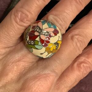 Vibrant Multicolor Butterfly Ring